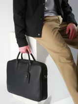 Leather Flandres Briefcase 2 Compartments Etrier Pink flandres EFLA8262-vue-porte